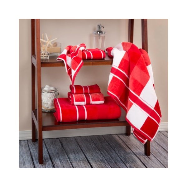 Hastings Home 6 Piece Bathroom Towel Set- Luxurious Spa Quality 100 Percent Cotton Machine Washable (Red/Burgundy) 367382ZBN - main
